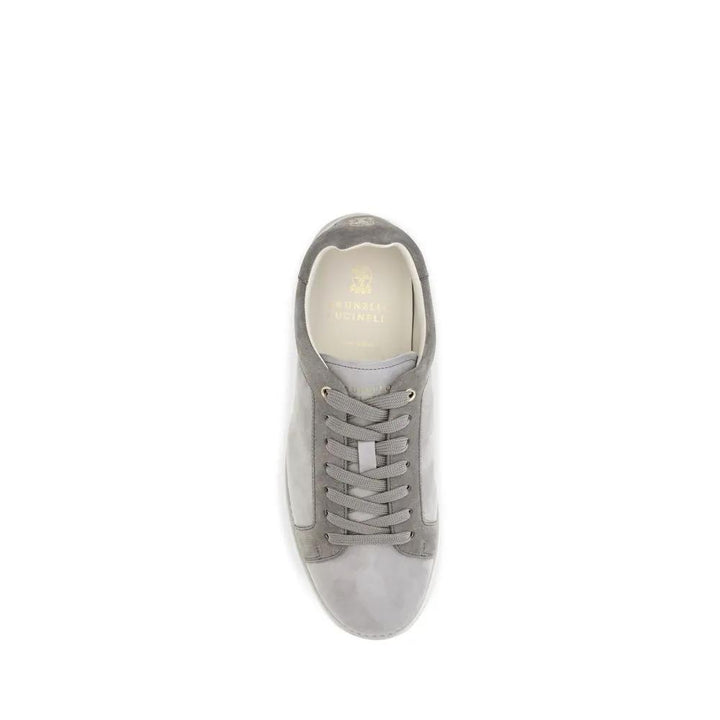 Brunello Cucinelli Sample Sale | Brunello Cucinelli Gray Suede Leather Low Top Sneakers - | Designer outlet