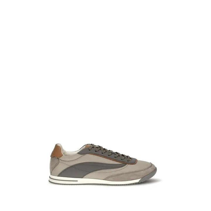 Brunello Cucinelli Sample Sale | Brunello Cucinelli Beige Suede Leather Low Top Sneakers - | Designer outlet
