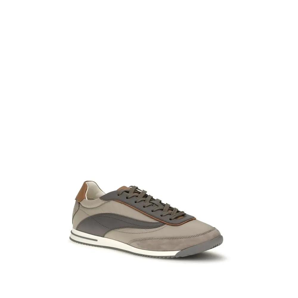 Brunello Cucinelli Sample Sale | Brunello Cucinelli Beige Suede Leather Low Top Sneakers - | Designer outlet