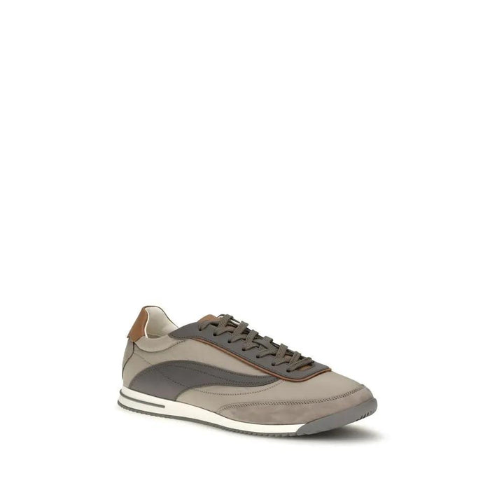 Brunello Cucinelli Sample Sale | Brunello Cucinelli Beige Suede Leather Low Top Sneakers - | Designer outlet
