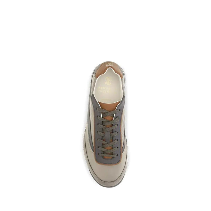 Brunello Cucinelli Sample Sale | Brunello Cucinelli Beige Suede Leather Low Top Sneakers - | Designer outlet