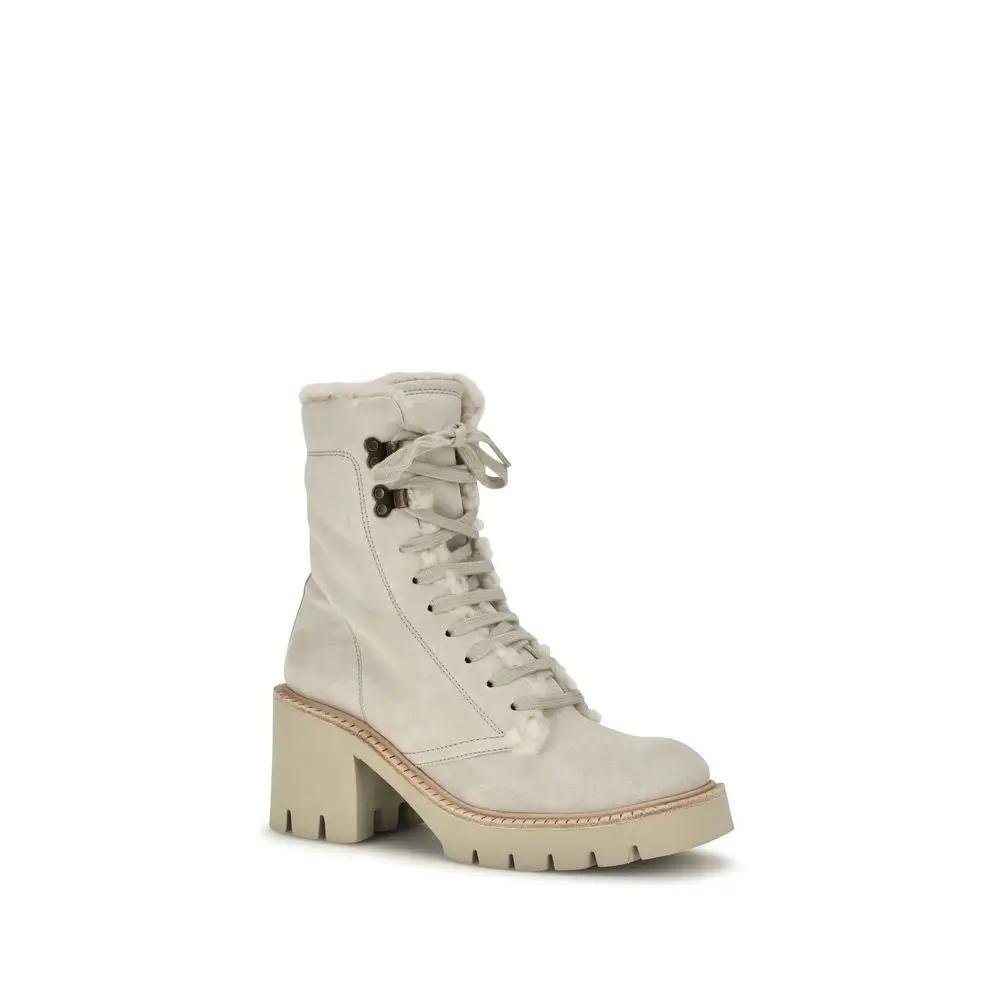 Pedro García Sample Sale | Pedro García Beige Calf Leather Bos Taurus Lace-Up Boots - | Designer outlet