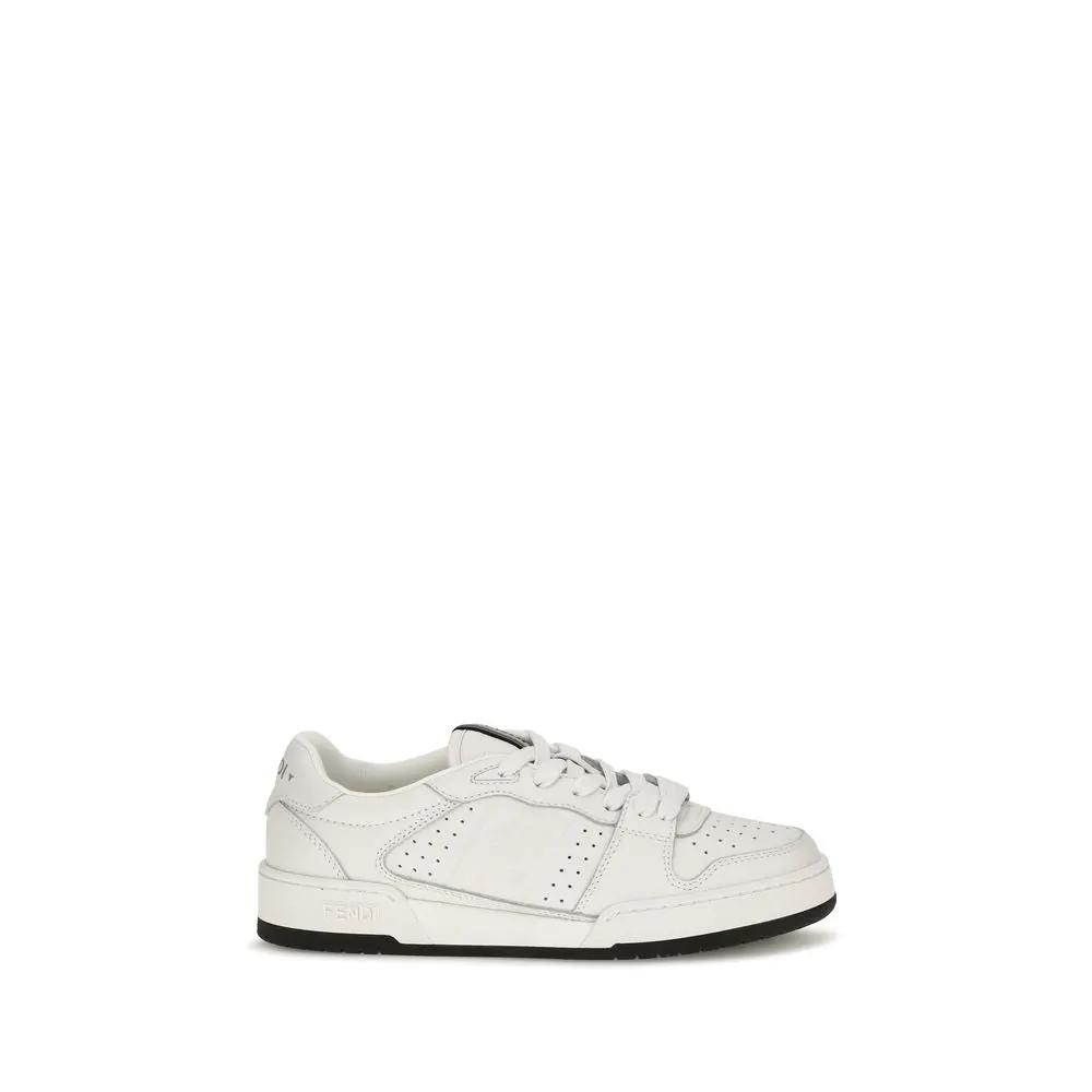Fendi Sample Sale | Fendi White Calf Leather Bos Taurus Athletic Sneakers - | Designer outlet