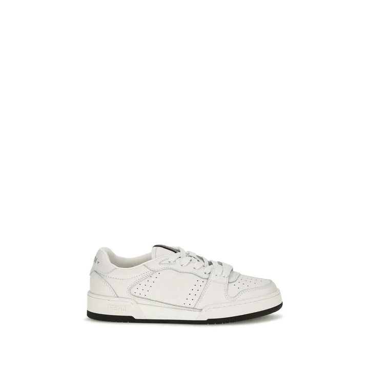 Fendi Sample Sale | Fendi White Calf Leather Bos Taurus Athletic Sneakers - | Designer outlet