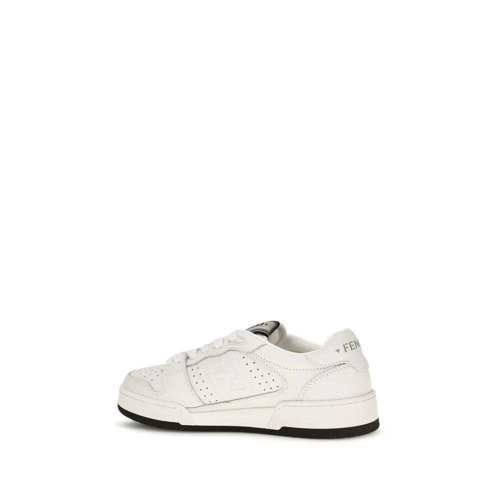Fendi Sample Sale | Fendi White Calf Leather Bos Taurus Athletic Sneakers - | Designer outlet