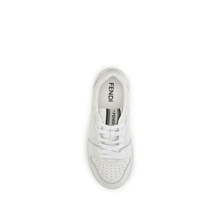 Fendi Sample Sale | Fendi White Calf Leather Bos Taurus Athletic Sneakers - | Designer outlet