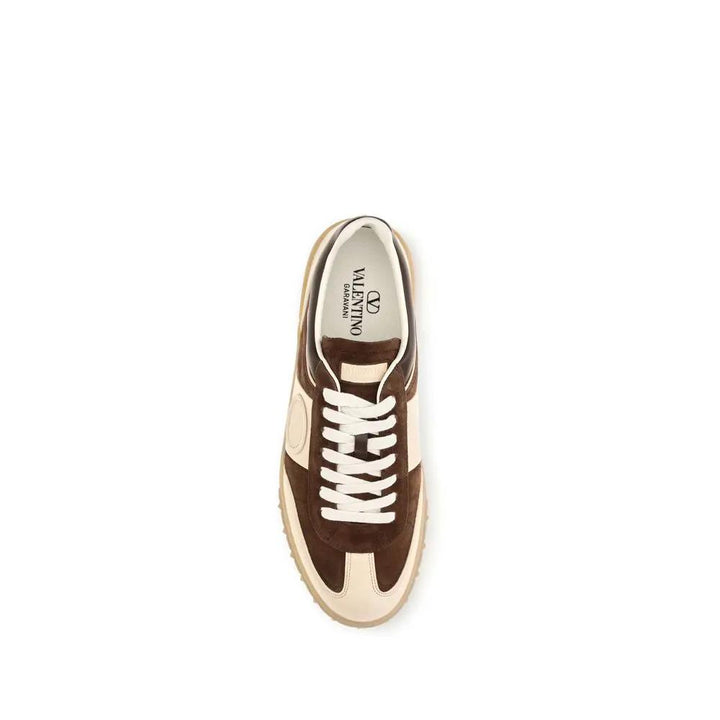 Valentino Garavani Sample Sale | Valentino Garavani Brown Suede Leather Athletic Sneakers - | Designer outlet