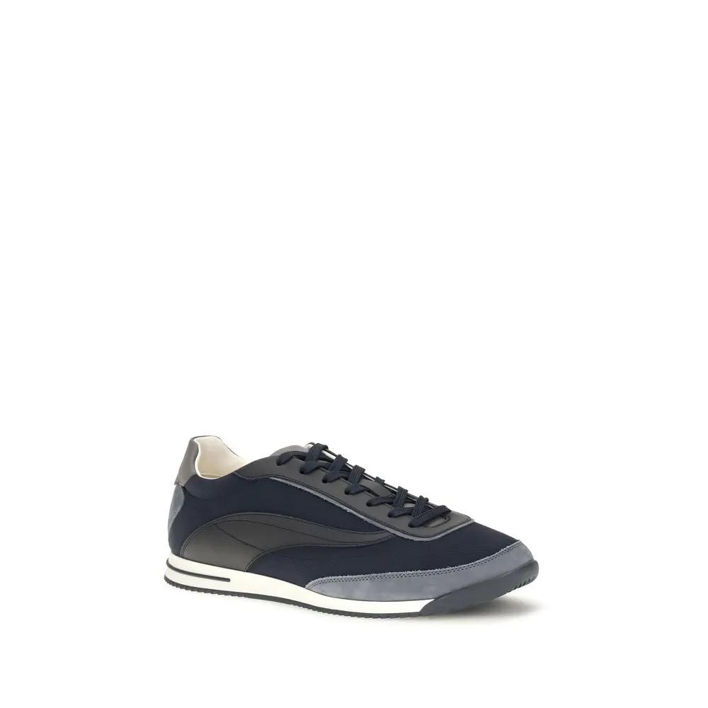 Brunello Cucinelli Sample Sale | Brunello Cucinelli Blue Suede Leather Athletic Sneakers - | Designer outlet