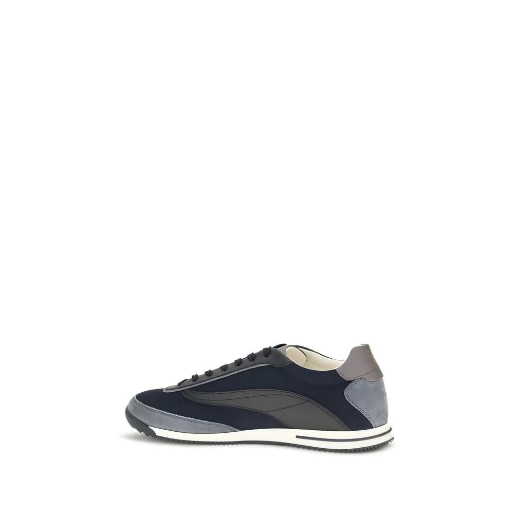 Brunello Cucinelli Sample Sale | Brunello Cucinelli Blue Suede Leather Athletic Sneakers - | Designer outlet
