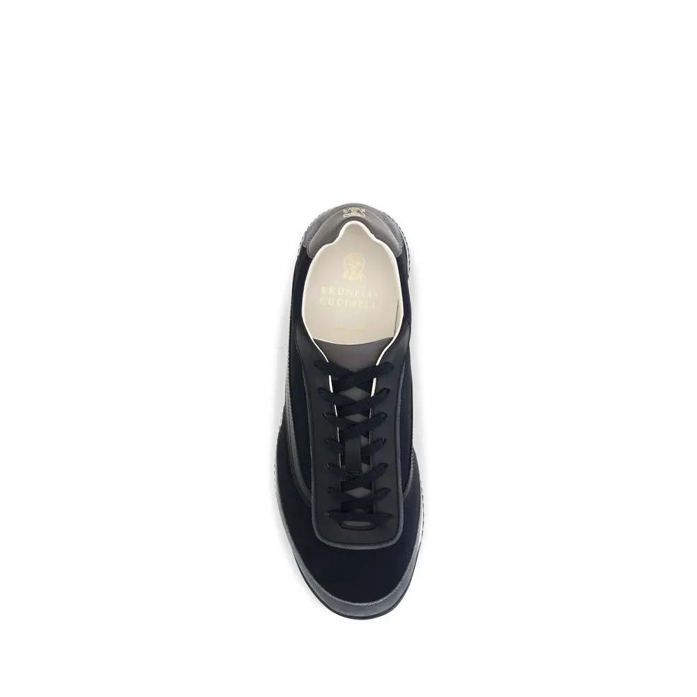 Brunello Cucinelli Sample Sale | Brunello Cucinelli Blue Suede Leather Athletic Sneakers - | Designer outlet