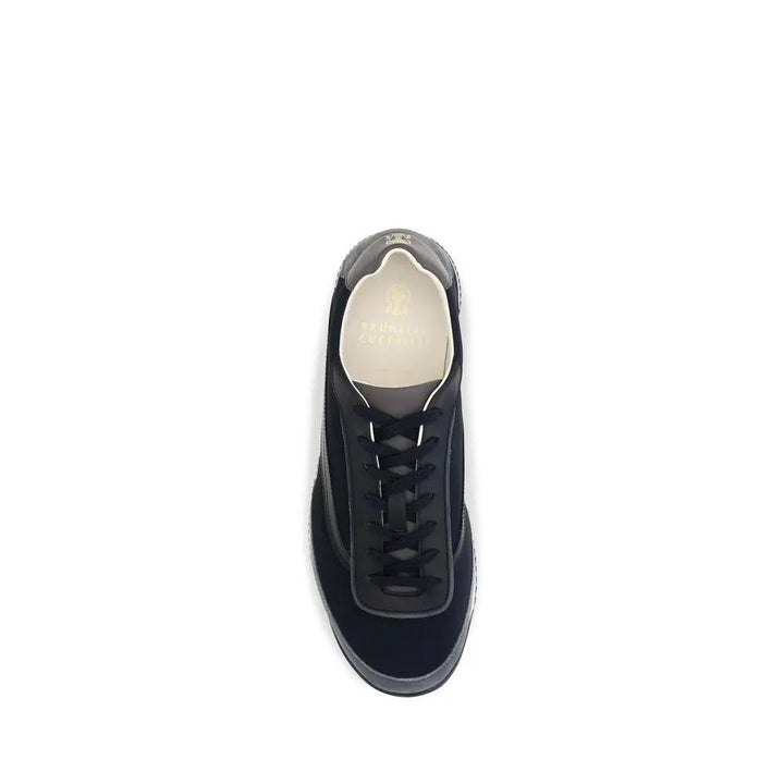Brunello Cucinelli Sample Sale | Brunello Cucinelli Blue Suede Leather Athletic Sneakers - | Designer outlet