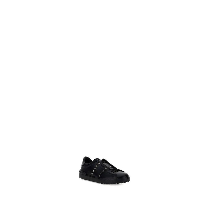 Valentino Garavani Sample Sale | Valentino Garavani Black Calf Leather Bos Taurus Athletic Sneakers - | Designer outlet