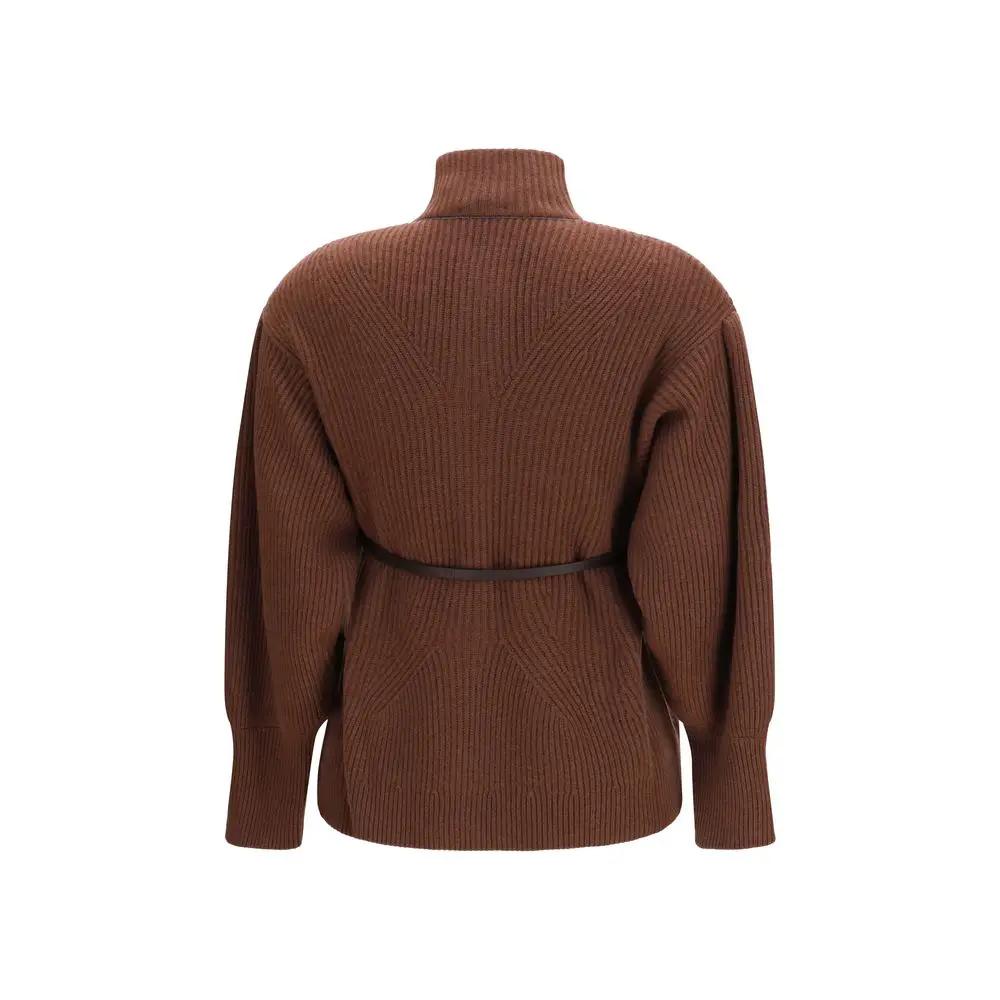 Brunello Cucinelli Sample Sale | Brunello Cucinelli Brown Wool Oves Aries Cardigan - | Designer outlet
