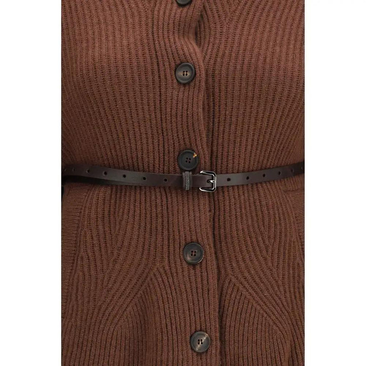Brunello Cucinelli Sample Sale | Brunello Cucinelli Brown Wool Oves Aries Cardigan - | Designer outlet