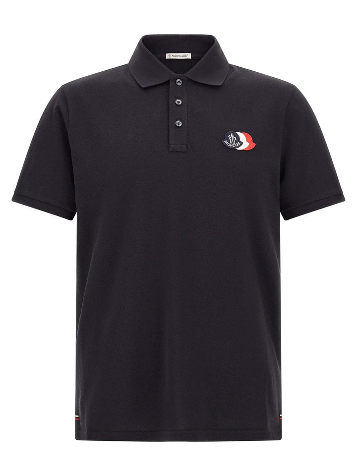 Moncler Sample Sale | Moncler Blue Cotton Polo Shirt - | Designer outlet