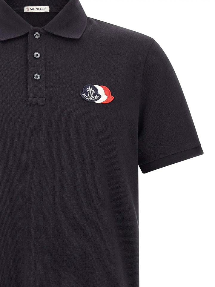Moncler Sample Sale | Moncler Blue Cotton Polo Shirt - | Designer outlet
