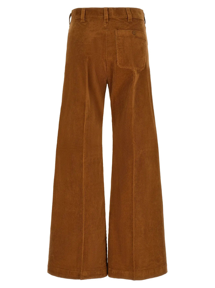 Polo Ralph Lauren Sample Sale | Polo Ralph Lauren Brown Cotton Flared Pants - | Designer outlet