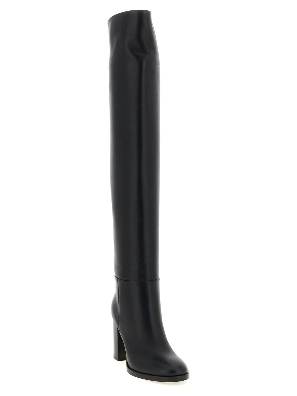 Gianvito Rossi Sample Sale | Gianvito Rossi Black Calfskin Over The Knee - | Designer outlet