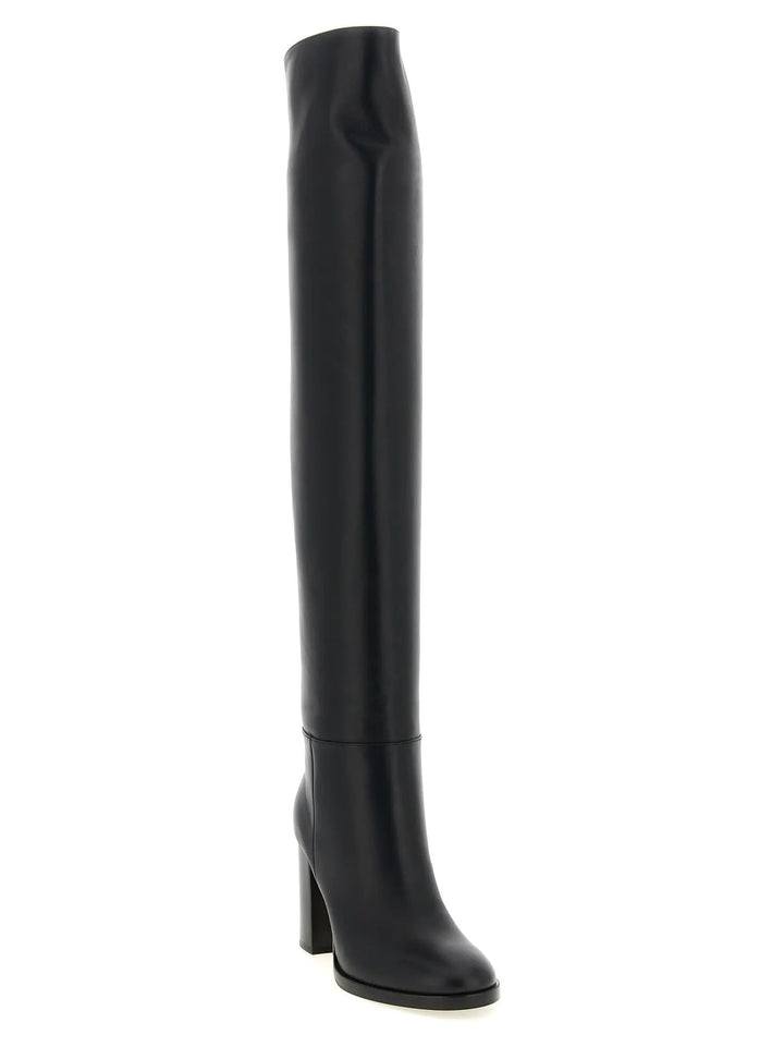 Gianvito Rossi Sample Sale | Gianvito Rossi Black Calfskin Over The Knee - | Designer outlet