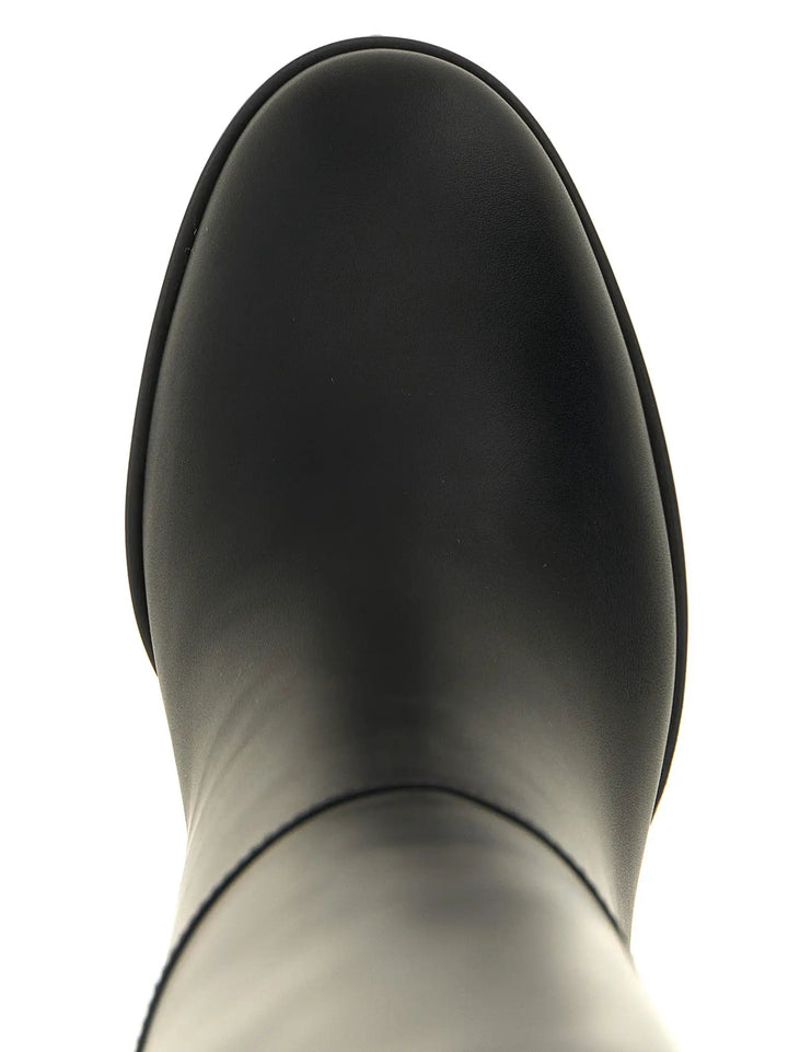 Gianvito Rossi Sample Sale | Gianvito Rossi Black Calfskin Over The Knee - | Designer outlet