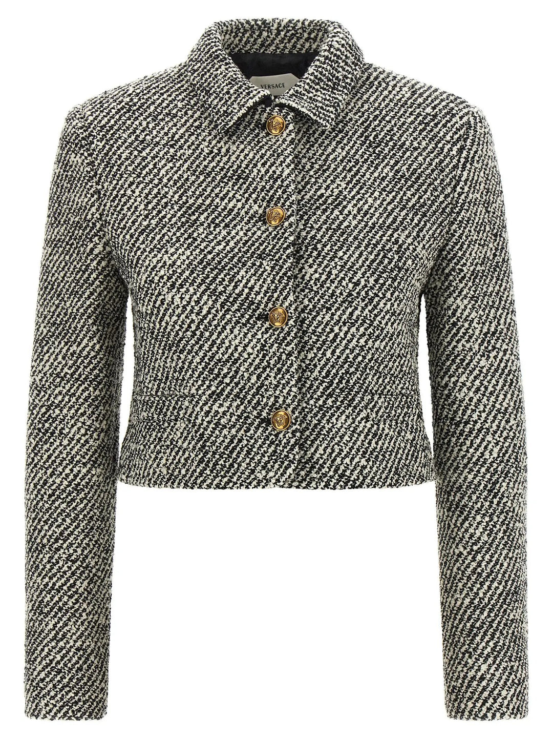 Versace Sample Sale | Versace Bicolor Virgin Wool Full-Length Jacket - | Designer outlet