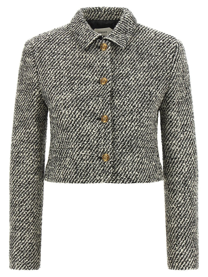 Versace Sample Sale | Versace Bicolor Virgin Wool Full-Length Jacket - | Designer outlet