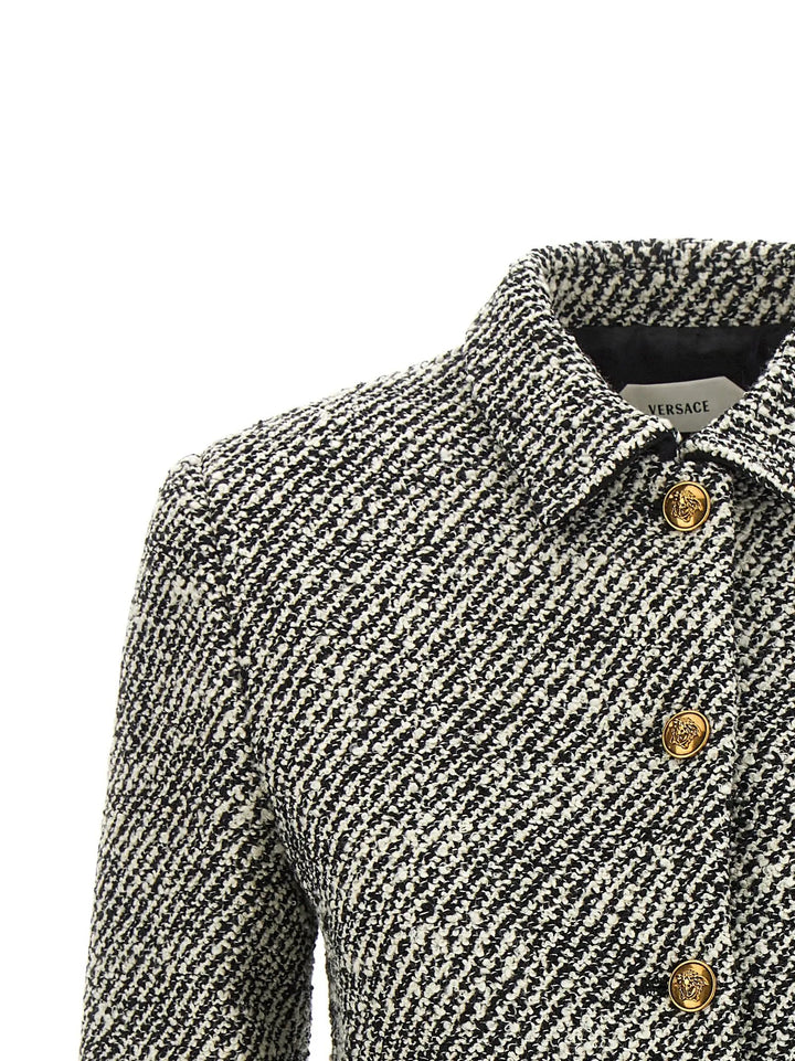 Versace Sample Sale | Versace Bicolor Virgin Wool Full-Length Jacket - | Designer outlet