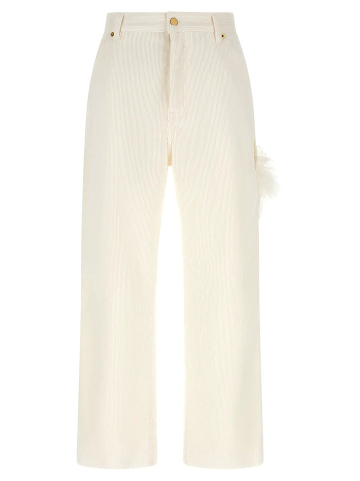 Darkpark Sample Sale | Darkpark White Cotton Casual Pants - | Designer outlet