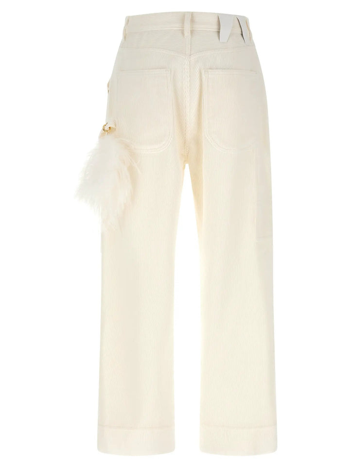 Darkpark Sample Sale | Darkpark White Cotton Casual Pants - | Designer outlet