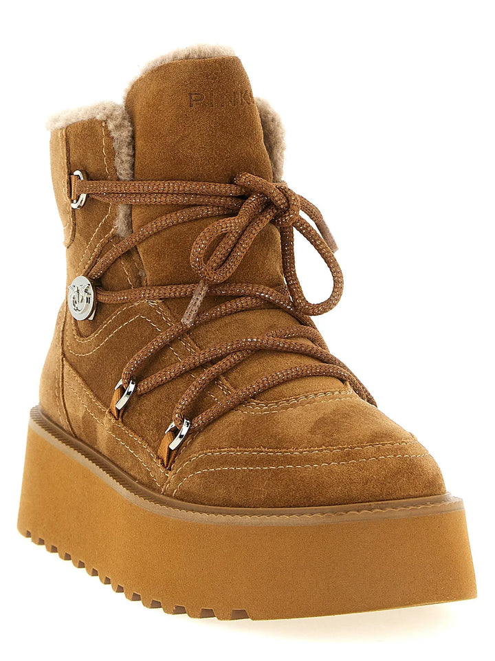 PINKO Sample Sale | PINKO Brown Cowhide Flat Boots - | Designer outlet