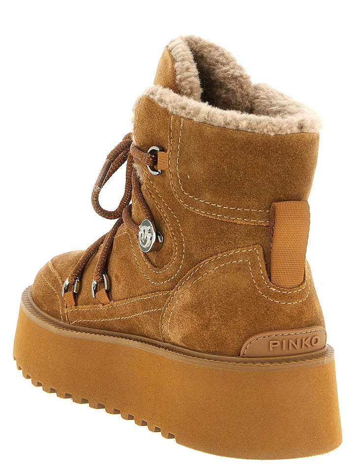 PINKO Sample Sale | PINKO Brown Cowhide Flat Boots - | Designer outlet