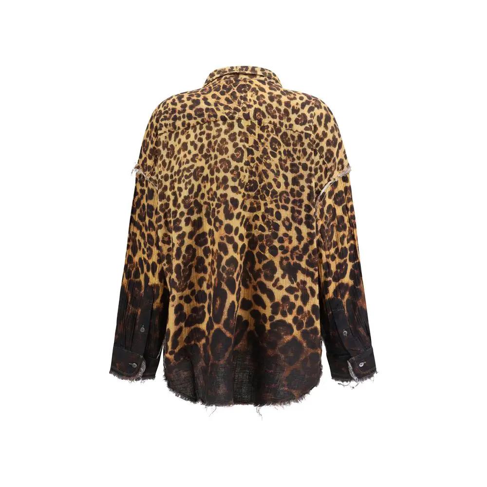 R13 Sample Sale | R13 Brown Denim Shirt - | Designer outlet