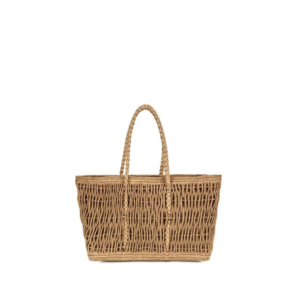 The Row Sample Sale | The Row Beige Raffia Shoulder Bag - | Designer outlet