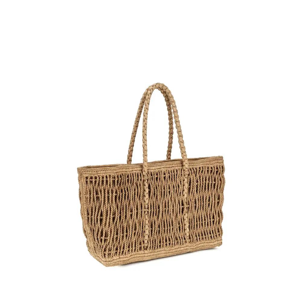 The Row Sample Sale | The Row Beige Raffia Shoulder Bag - | Designer outlet