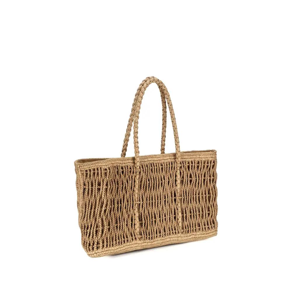 The Row Sample Sale | The Row Beige Raffia Shoulder Bag - | Designer outlet