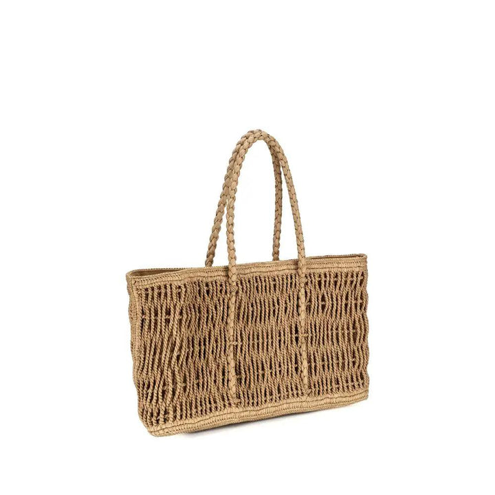 The Row Sample Sale | The Row Beige Raffia Shoulder Bag - | Designer outlet
