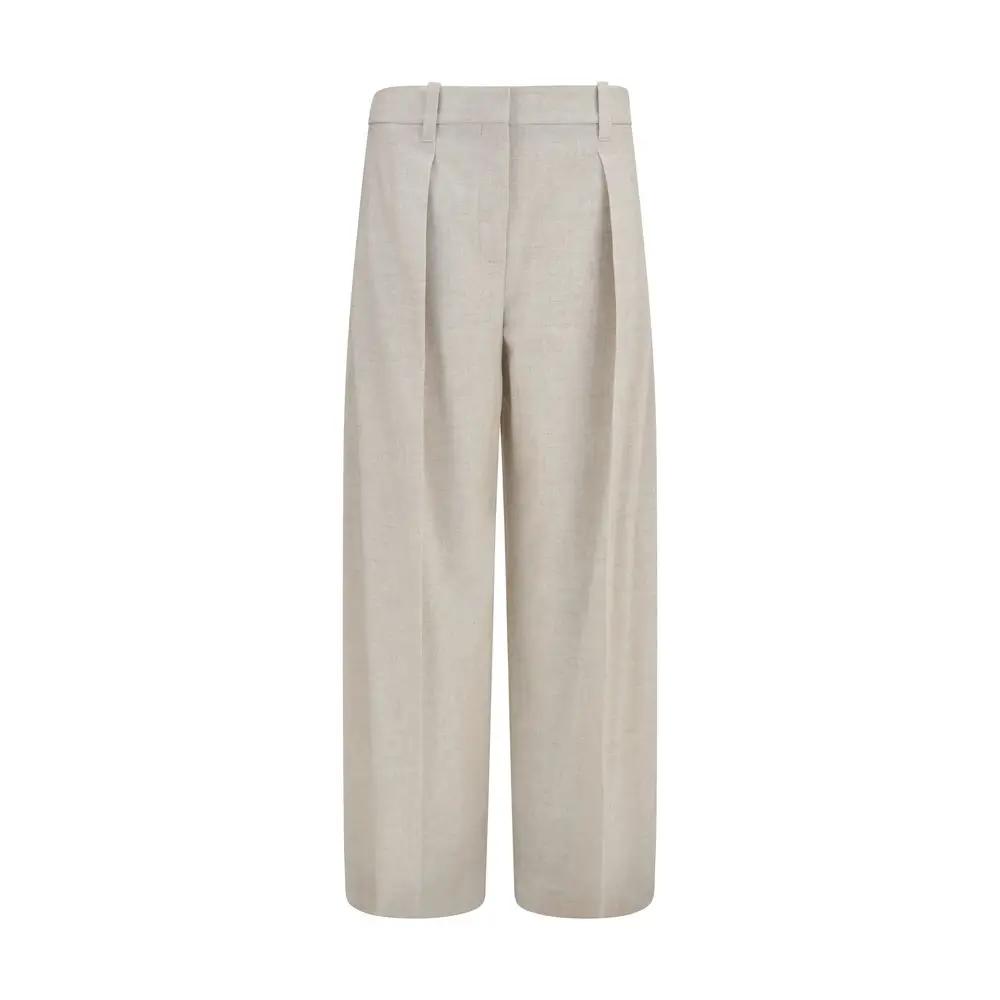 Brunello Cucinelli Sample Sale | Brunello Cucinelli Beige Wool Oves Aries Dress Pants - | Designer outlet