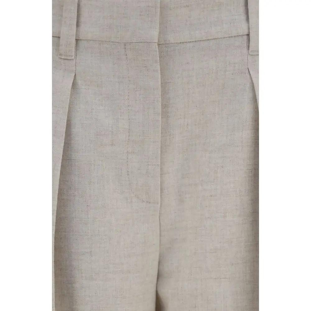 Brunello Cucinelli Sample Sale | Brunello Cucinelli Beige Wool Oves Aries Dress Pants - | Designer outlet