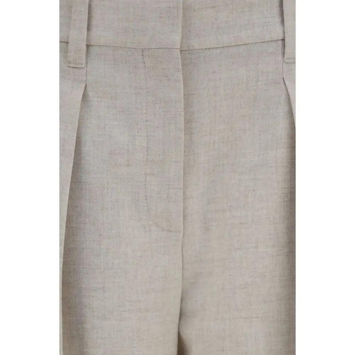 Brunello Cucinelli Sample Sale | Brunello Cucinelli Beige Wool Oves Aries Dress Pants - | Designer outlet