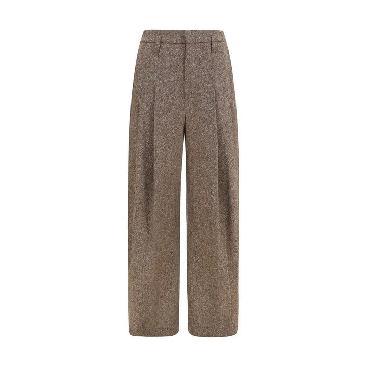 Brunello Cucinelli Sample Sale | Brunello Cucinelli Brown Wool Oves Aries Casual Pants - | Designer outlet