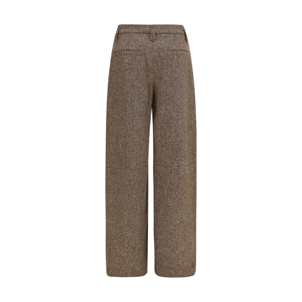 Brunello Cucinelli Sample Sale | Brunello Cucinelli Brown Wool Oves Aries Casual Pants - | Designer outlet