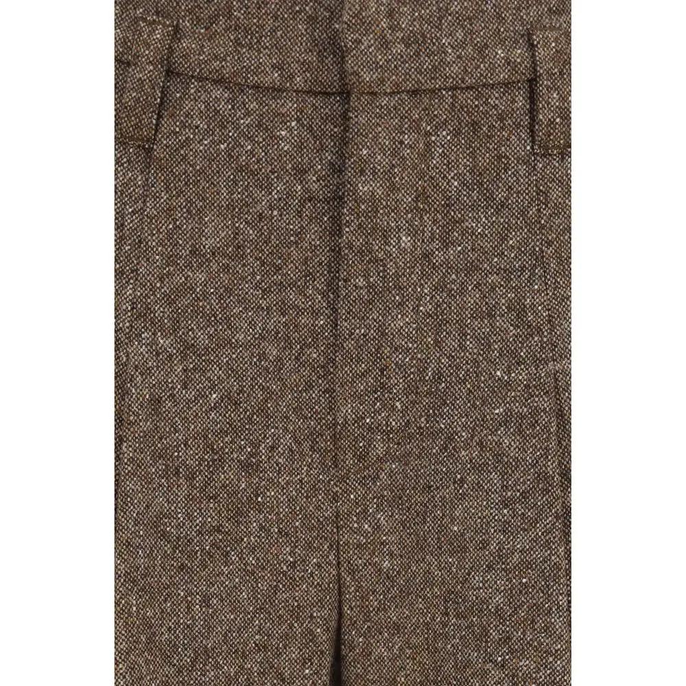 Brunello Cucinelli Sample Sale | Brunello Cucinelli Brown Wool Oves Aries Casual Pants - | Designer outlet