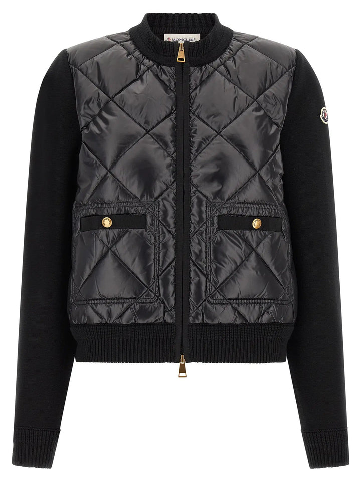Moncler Sample Sale | Moncler Black Polyamide Cardigan - | Designer outlet