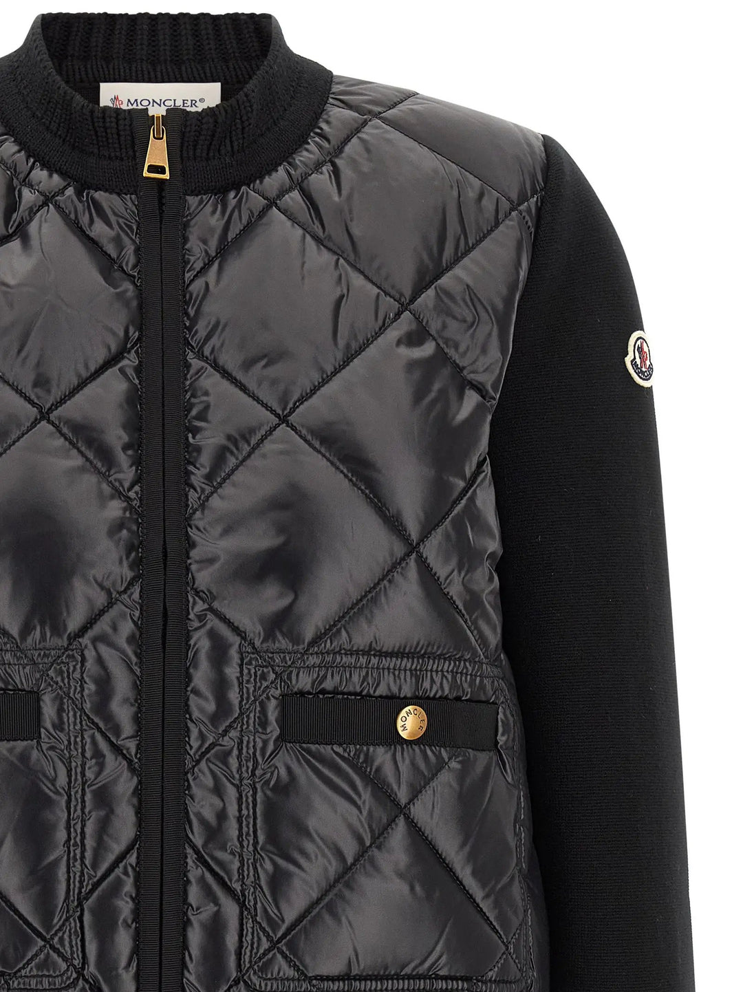 Moncler Sample Sale | Moncler Black Polyamide Cardigan - | Designer outlet
