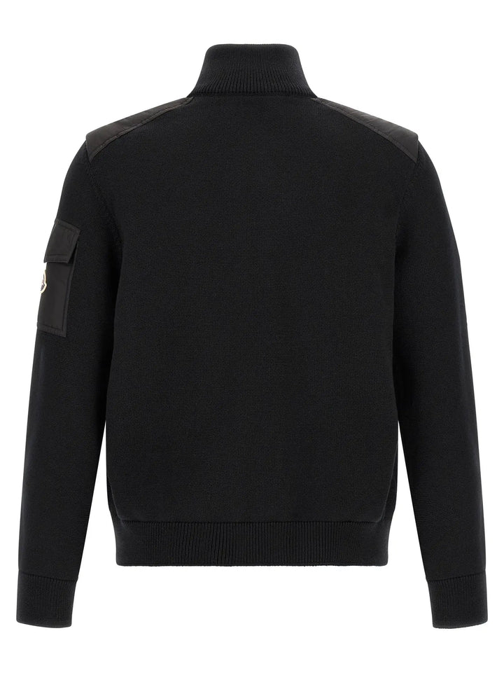 Moncler Sample Sale | Moncler Black Polyamide Cardigan - | Designer outlet