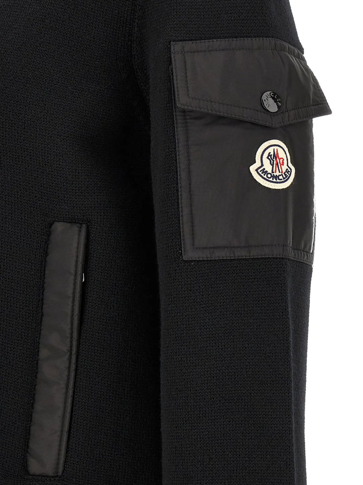 Moncler Sample Sale | Moncler Black Polyamide Cardigan - | Designer outlet