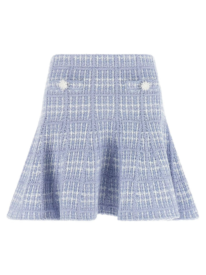 Self-Portrait Sample Sale | Self-Portrait Blue Cotton Long Skirt - | Designer outlet