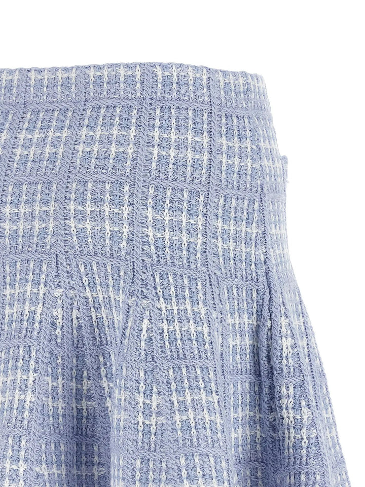 Self-Portrait Sample Sale | Self-Portrait Blue Cotton Long Skirt - | Designer outlet