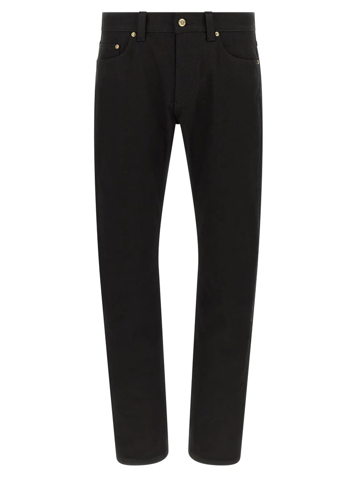 Versace Sample Sale | Versace Black Cotton Straight-Leg Jeans - | Designer outlet