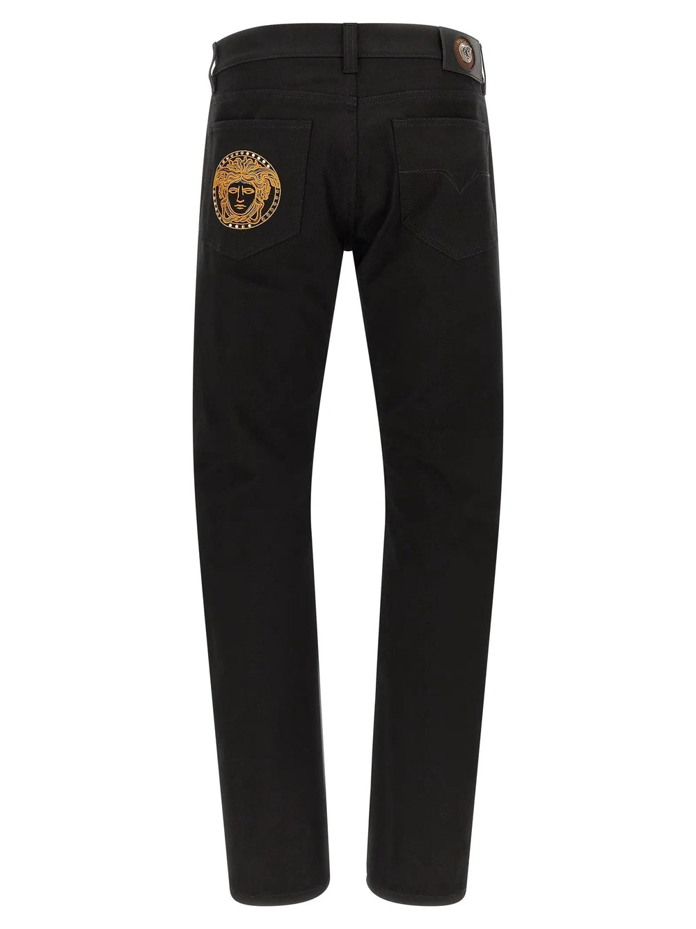 Versace Sample Sale | Versace Black Cotton Straight-Leg Jeans - | Designer outlet